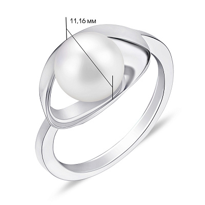 Серебряное кольцо с жемчугом  (арт. 7501/4114жб)