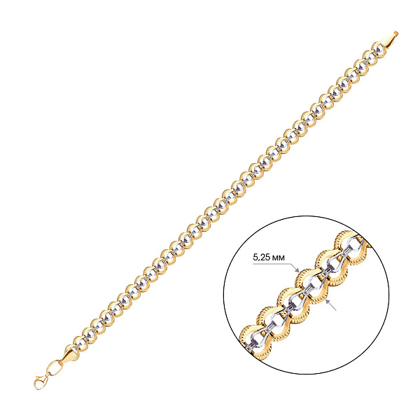 Браслет из желтого и белого золота (арт. 321127жб) – изображение 3