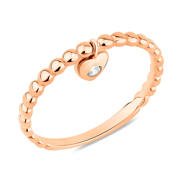 Каблучка з червоного золота з підвіскою (арт. 156387) – зображення 1