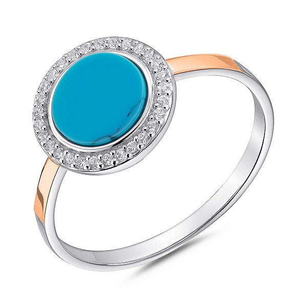 Срібна каблучка з бірюзою (арт. 7201/2458Б) – зображення 1