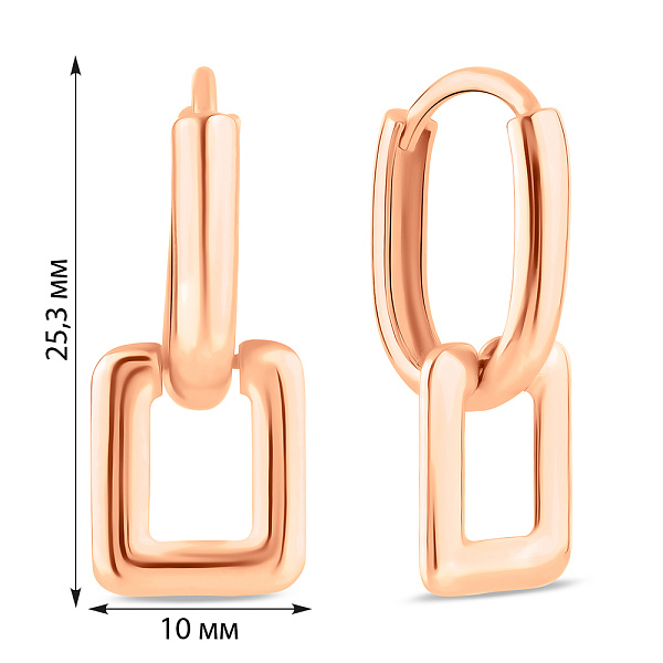 Золотые серьги без камней (арт. 1091073/15) – изображение 3