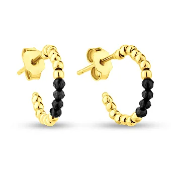 Золоті сережки з оніксом  (арт. 1091596жо)