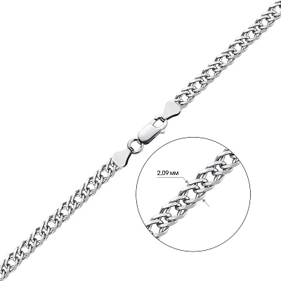 Срібний ланцюжок з плетінням Подвійний Ромб (арт. 0303103)