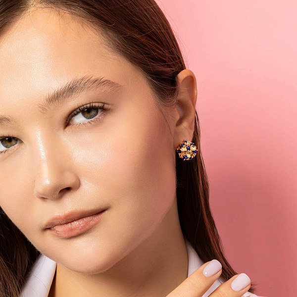 Сережки-пусети з жовтого золота Francelli (арт. 1091611жс) – зображення 4