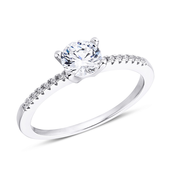 Срібна каблучка з фіанітами (арт. 7501/3826) – зображення 1