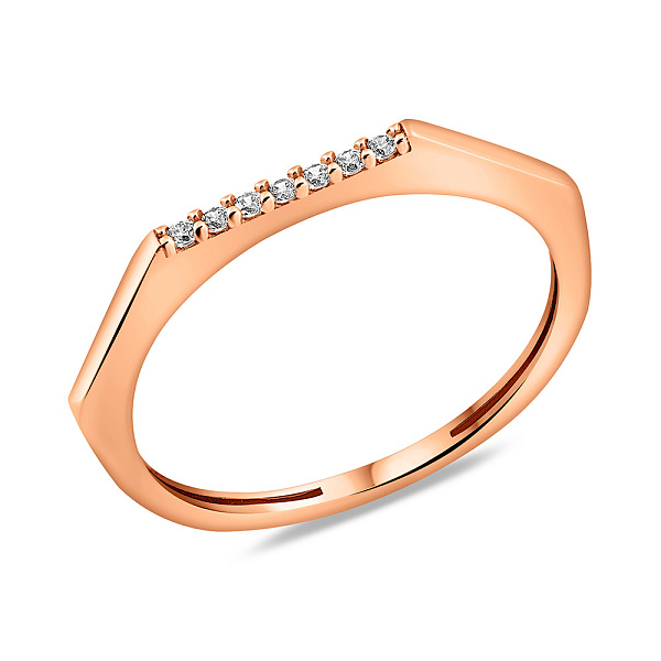 Золотое тонкое кольцо с фианитами (арт. 155230) – изображение 1