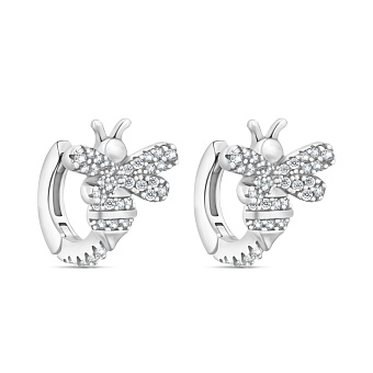 Серебряные серьги Пчелки с фианитами  (арт. 7502/9540/10)