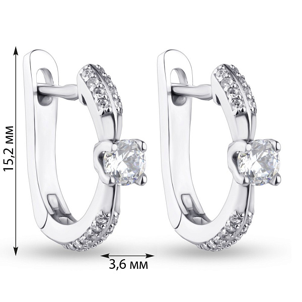 Серьги из серебра с фианитами (арт. 7502/2849) – изображение 2