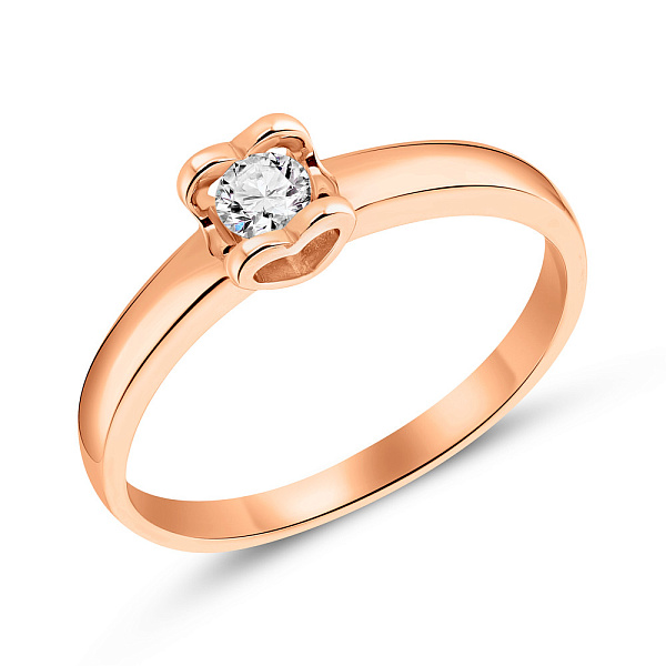 Золотое кольцо с бриллиантом (арт. 1190521201) – изображение 1