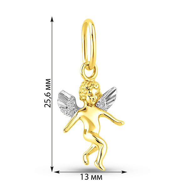 Подвес Купидон из желтого золота (арт. 420780ж) – изображение 3