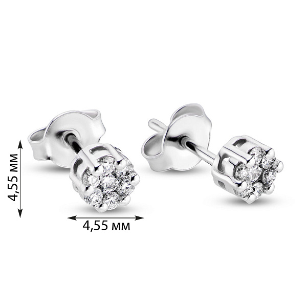 Золоті сережки пусети з діамантами (арт. С041033б) – зображення 2