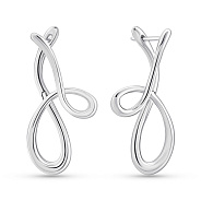 Серебряные серьги без камней (арт. 7502/9801)