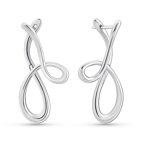 Серебряные серьги без камней (арт. 7502/9801) – изображение 1