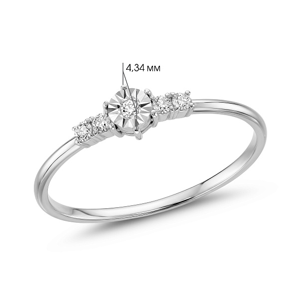 Кольцо из белого золота с бриллиантами (арт. К0111001015б) – изображение 2