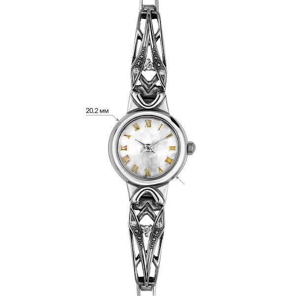 Серебряные часы с фианитами (арт. 7926/7100012/3) – изображение 3