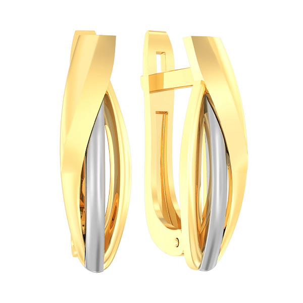 Золотые серьги без камней (арт. 110380ж) – изображение 1