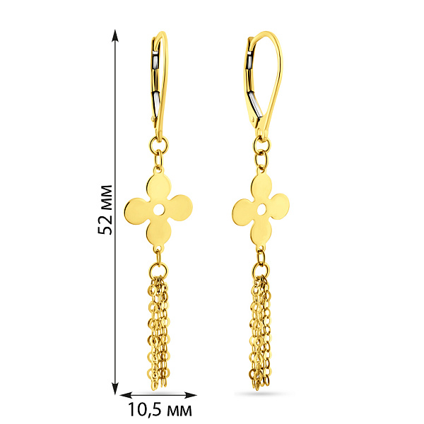 Серьги из золота с подвесками (арт. 1091208ж) – изображение 2