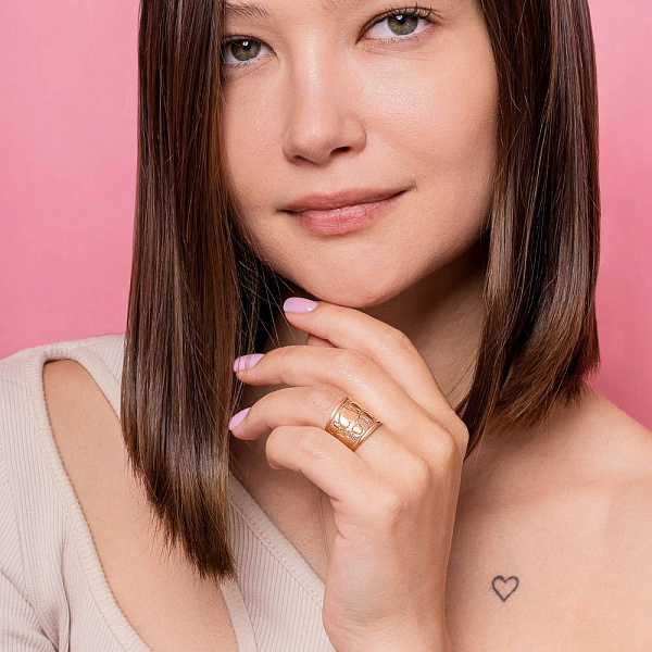 Безразмерное кольцо из красного золота (арт. 156285) – изображение 3