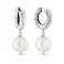 Срібні сережки-підвіски з перлинами (арт. 7502/2185109жб) – зображення 1