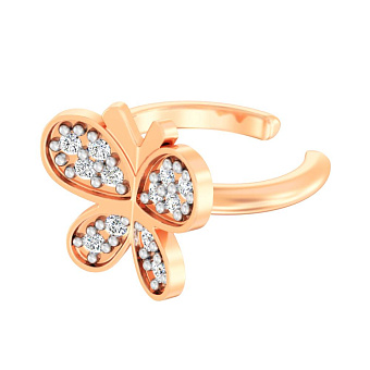 Фото Сережка-каффа Метелик з золота на праве вухо (арт. 110864пЯ)