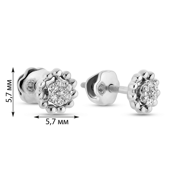 Золотые сережки-пусеты с бриллиантами (арт. С341105010б) – изображение 3