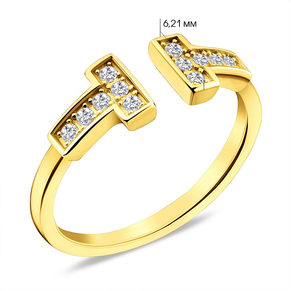 Незамкнена каблучка зі срібла з фіанітами (арт. 7501/4696ж) – зображення 2