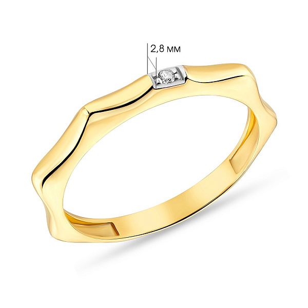 Кольцо из желтого золота с фианитом (арт. 155284ж) – изображение 2