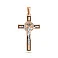 Золотой крестик с фианитами и эмалью (арт. 500676еч) – изображение 1
