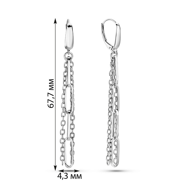 Золоті сережки-підвіски Ланки (арт. 1091579б) – зображення 2