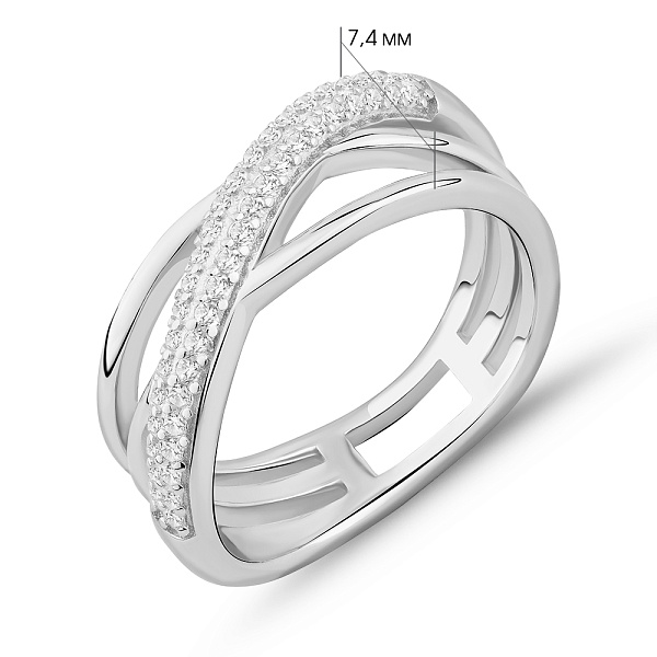 Серебряное кольцо с дорожкой из фианитов (арт. 7501/8243) – изображение 2