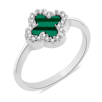 Серебряное кольцо с малахитом (арт. 7501/3756/10млх)
