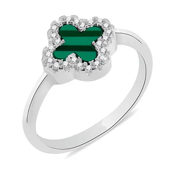 Серебряное кольцо с малахитом (арт. 7501/3756/10млх)