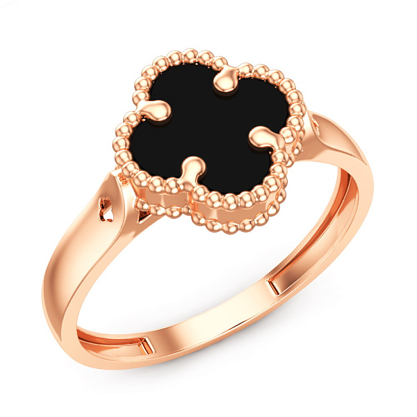 Золотое кольцо с ониксом (арт. 141439/8о) – изображение 1