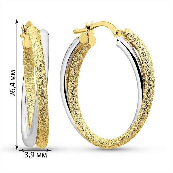 Сережки из желтого и белого золота (арт. 1091898/25жб) – изображение 6