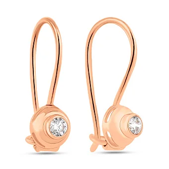 Золоті сережки з фіанітами (арт. 109434)