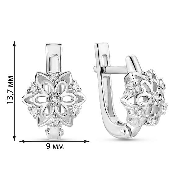 Сережки с бриллиантами из белого золота (арт. С011081015б) – изображение 2