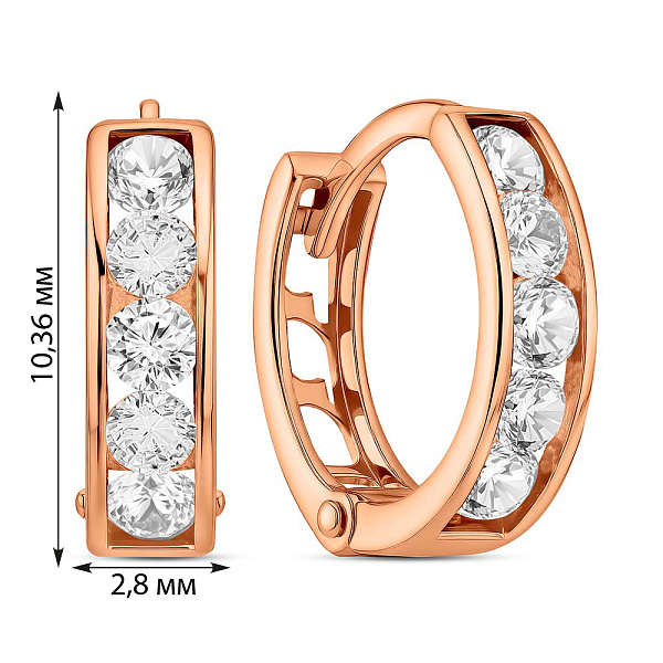 Дитячі золоті сережки з фіанітами (арт. 110245) – зображення 6