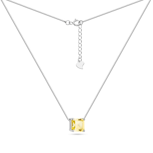 Серебряное колье с желтым альпинитом (арт. 7507/1447аж) – изображение 2