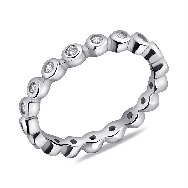 Серебряное кольцо с дорожкой из фианитов (арт. 7501/6977) – изображение 1