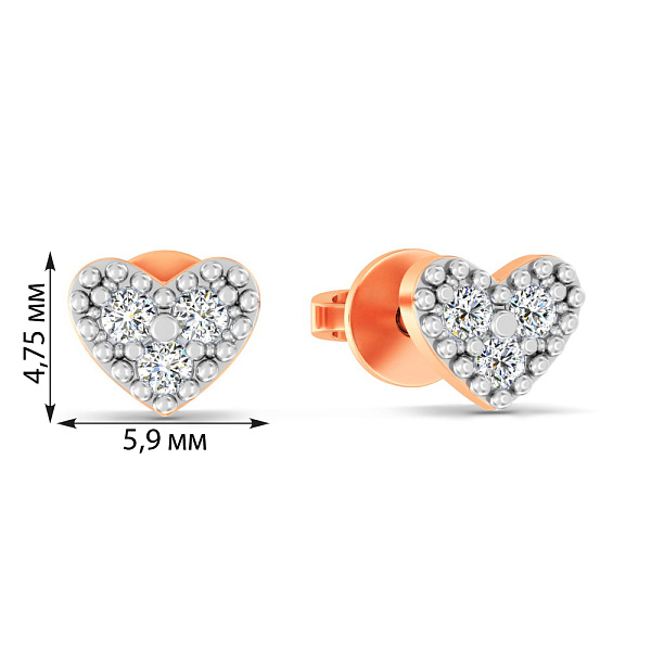 Золотые серьги Сердечки (арт. 111253) – изображение 7