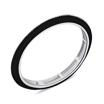 Серебряное кольцо с черной эмалью (арт. 7501/6744еч)