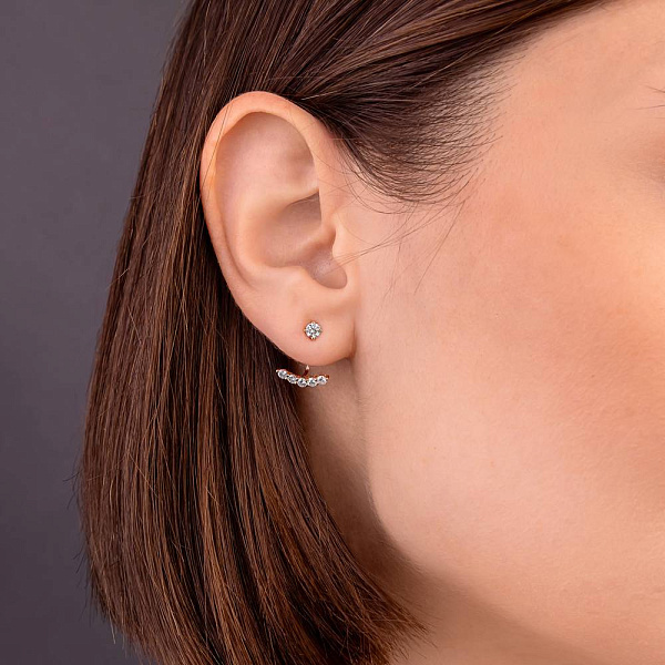 Золоті сережки трансформери з діамантами (арт. Т011267060) – зображення 2