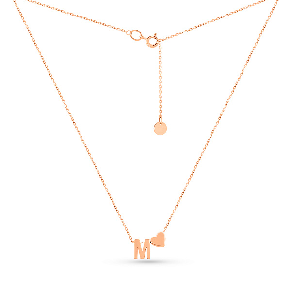 Золотое колье Буква М (арт. 360217) – изображение 2