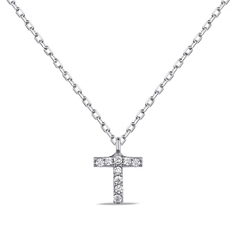 Фото Срібне кольє Літера Т (арт. 7507/2171)