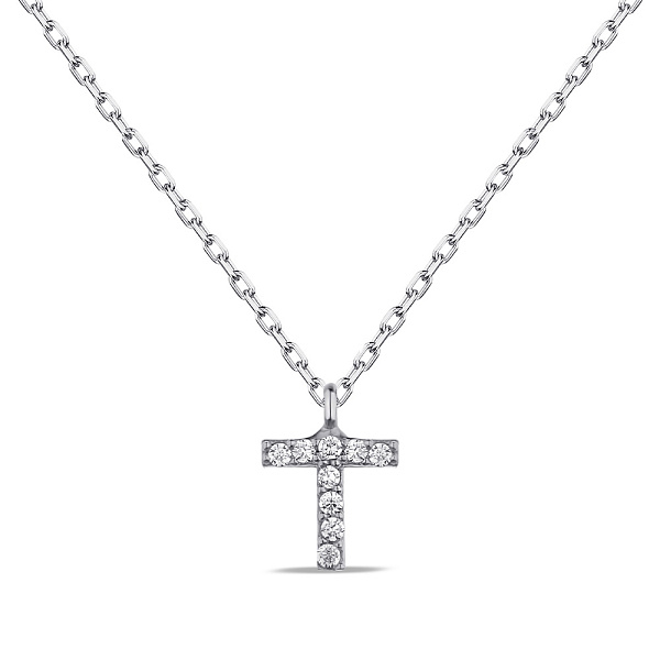 Срібне кольє Літера Т (арт. 7507/2171) – зображення 1