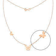 Фото Кольє Метелики з червоного золота (арт. 360148)