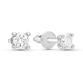 Золотые серьги пусеты с бриллиантами (арт. Т011162010б)