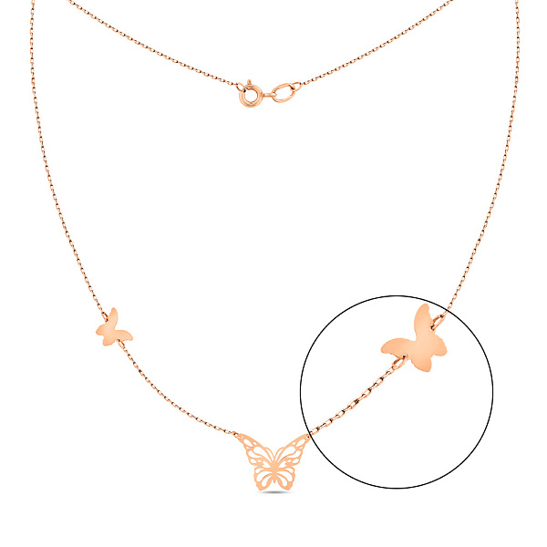 Колье Бабочки из красного золота (арт. 360148) – изображение 6