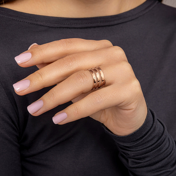 Золотое кольцо с фианитом (арт. 140742) – изображение 3