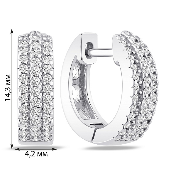 Серебряные серьги-кольца с фианитами (арт. 7502/10321/15) – изображение 2